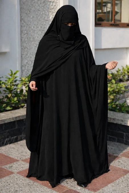 Hijab عباية بدراع في كتف 3 قطع