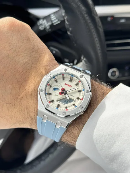 ساعة Skmei الإلكترونية للرجال، ساعة رياضية متعددة الوظائف، مقاومة للماء، مضيئة ليلاً