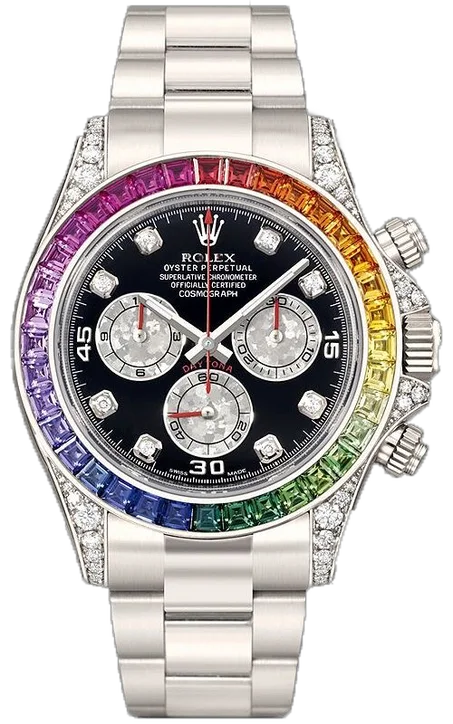 Rolex Daytona Silver Rainbow Diamond