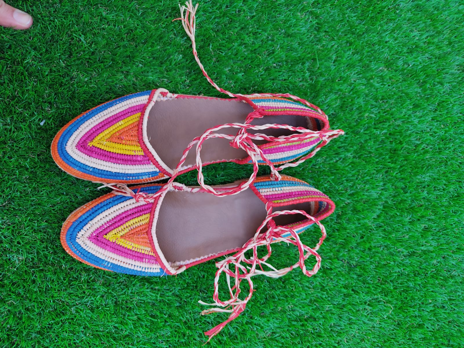 SANDALIA DE RAFFIA NATURAL CON BUEN COLORES  REGALO  PARA ELLA  Jrid style