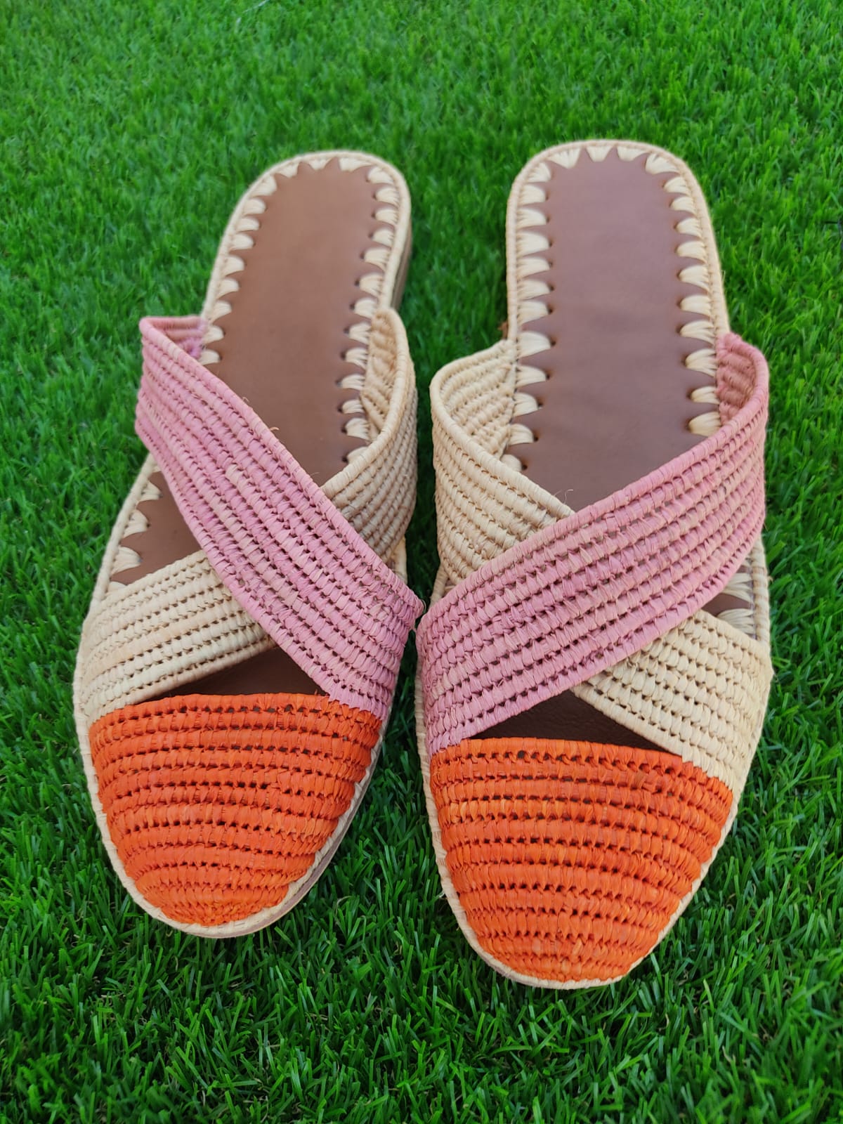 DE MUJER HECHA A MANO RAFFIA SHOES ,RAFFIA , ZAPATOS  PLANOS