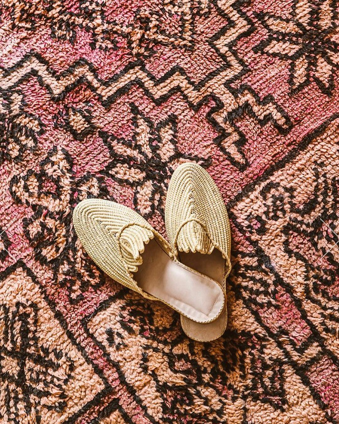 Jrid style zapatos de rafia marroquie