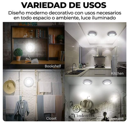 KIT 3 LUCES LED MAS CONTROL PORTATILES MEGA PREMIUN