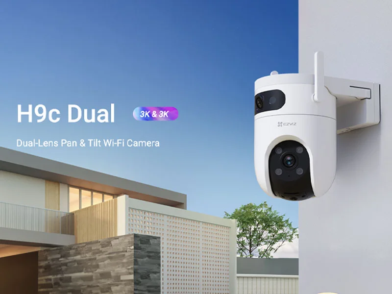 Ezviz Caméra H9C Dual Wi-Fi Panoramique 360°, 5MP 3K, Étanche et Intérieur