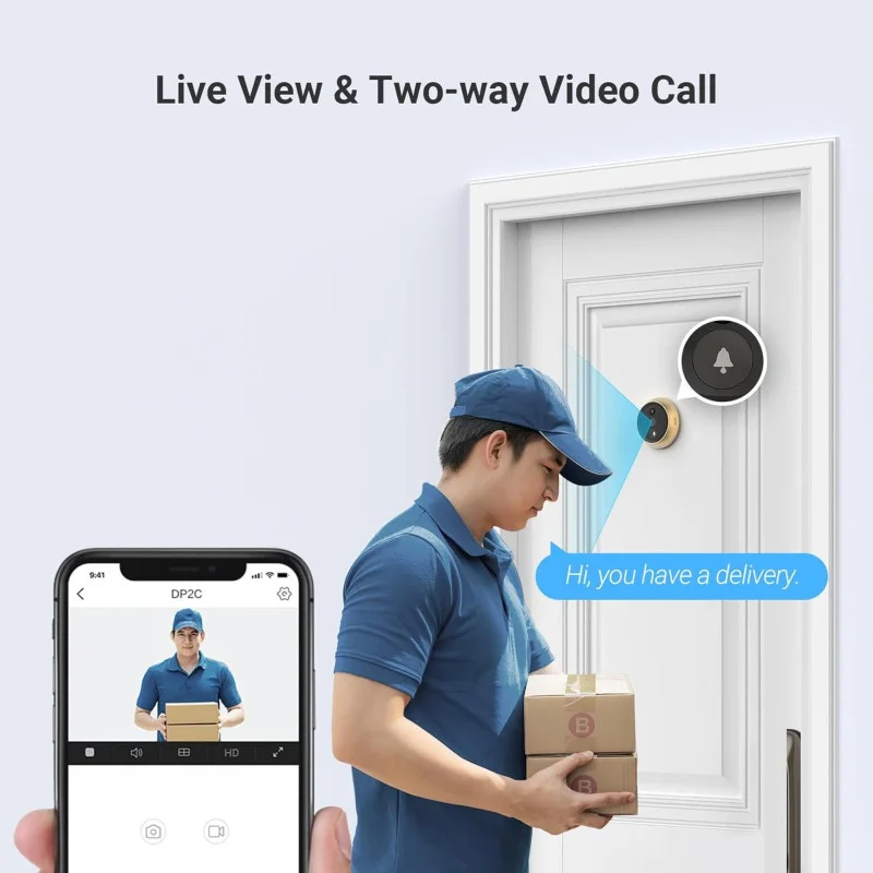 Ezviz DP2C 1080P Judas Numérique, Visiophone Connecté Interphone Vidéo, Caméra