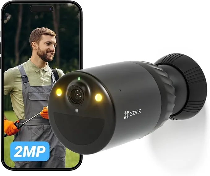EZVIZ BC1C Caméra Surveillance WiFi Extérieure sans Fil 1080P, Autonomie de 210j, Camera avec Batteries 7800mAh, Détection de Personne, Vision Nocturne en Couleur, Audio Bidirectionnel, IP66