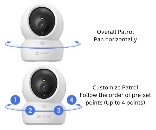 Ezviz Caméra H6C Pro  Wi-Fi panoramique et à inclinaison 360 FHD 1080P