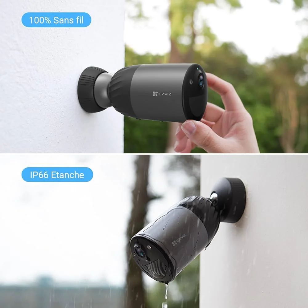 EZVIZ BC1C Caméra Surveillance WiFi Extérieure sans Fil 1080P, Autonomie de 210j, Camera avec Batteries 7800mAh, Détection de Personne, Vision Nocturne en Couleur, Audio Bidirectionnel, IP66