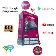 SC-300+ Tv Box Android avec abonnement 12 Mois IPTV FREE - Android 14 - 2024 Dual Wifi 5Ghz 2Go+16Go 4K Ultra HD