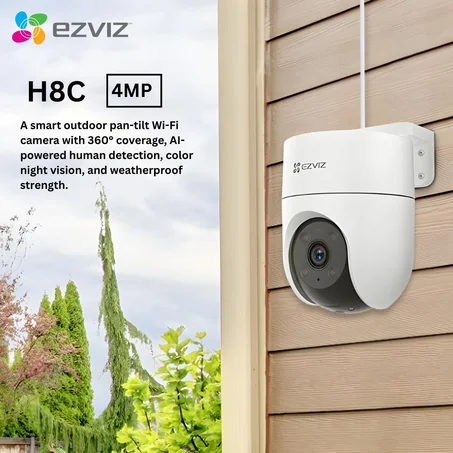 Ezviz Caméra H8C Wi-Fi Extérieure panoramique et à inclinaison 360 degrés