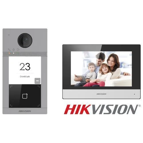 Hikvision Kit complet Vidéophone IP antivandale avec lecteur de badge ( Videophone / Interphone )
