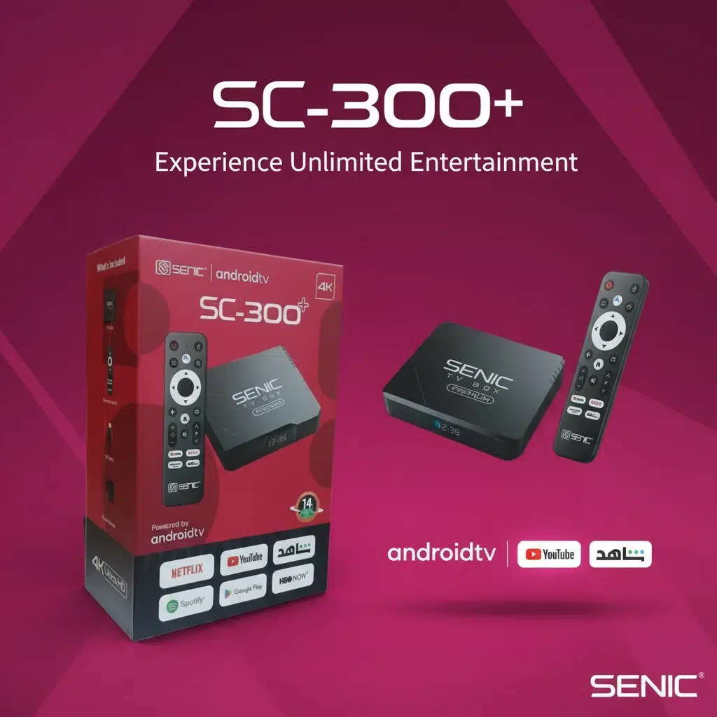 SC-300+ Tv Box Android avec abonnement 12 Mois IPTV FREE - Android 14 - 2024 Dual Wifi 5Ghz 2Go+16Go 4K Ultra HD