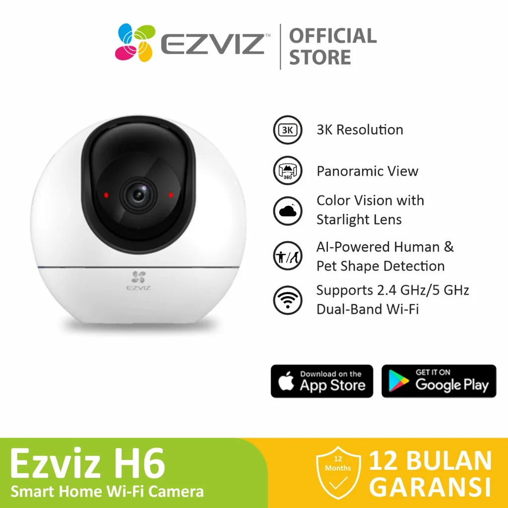 Ezviz Caméra H6 3K Wi-Fi Protection intelligente intégrale
