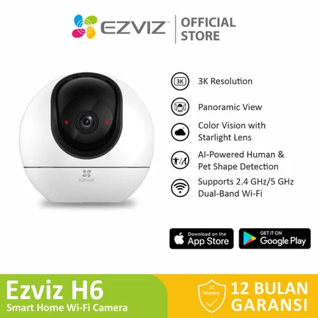 Ezviz Caméra H6 3K Wi-Fi Protection intelligente intégrale