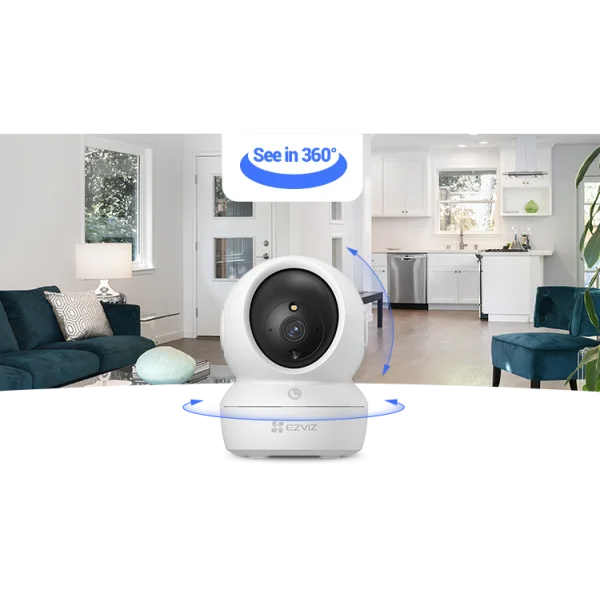 Ezviz Caméra H9C Dual Wi-Fi Panoramique 360°, 5MP 3K, Étanche et Intérieur