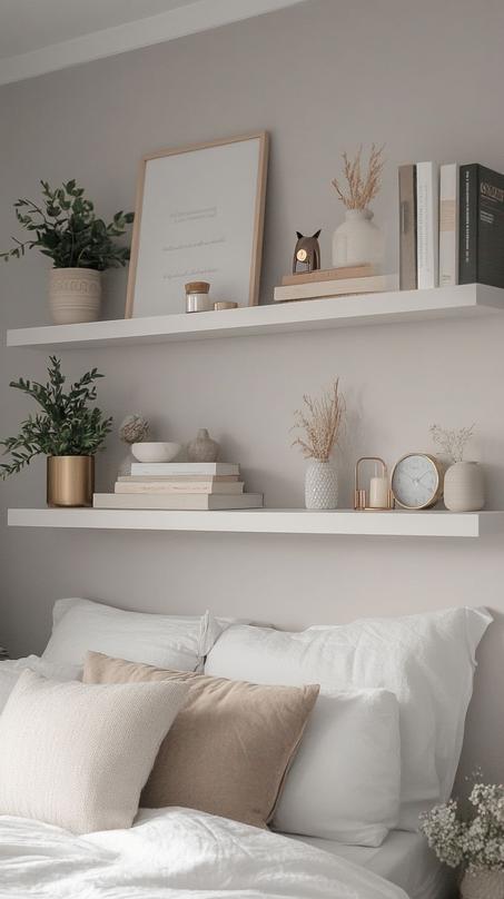 رفوف جدارية أنيقة بتثبيت غير مرئي
