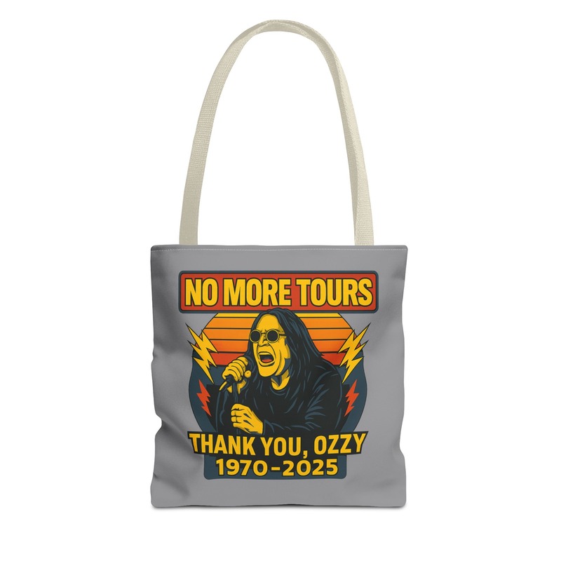 Rock Tribute Tote Bag - Thank You Ozzy | Music Lovers Gift, Band Merchandise, Concert Accessory, Vintage Style, AOP Design