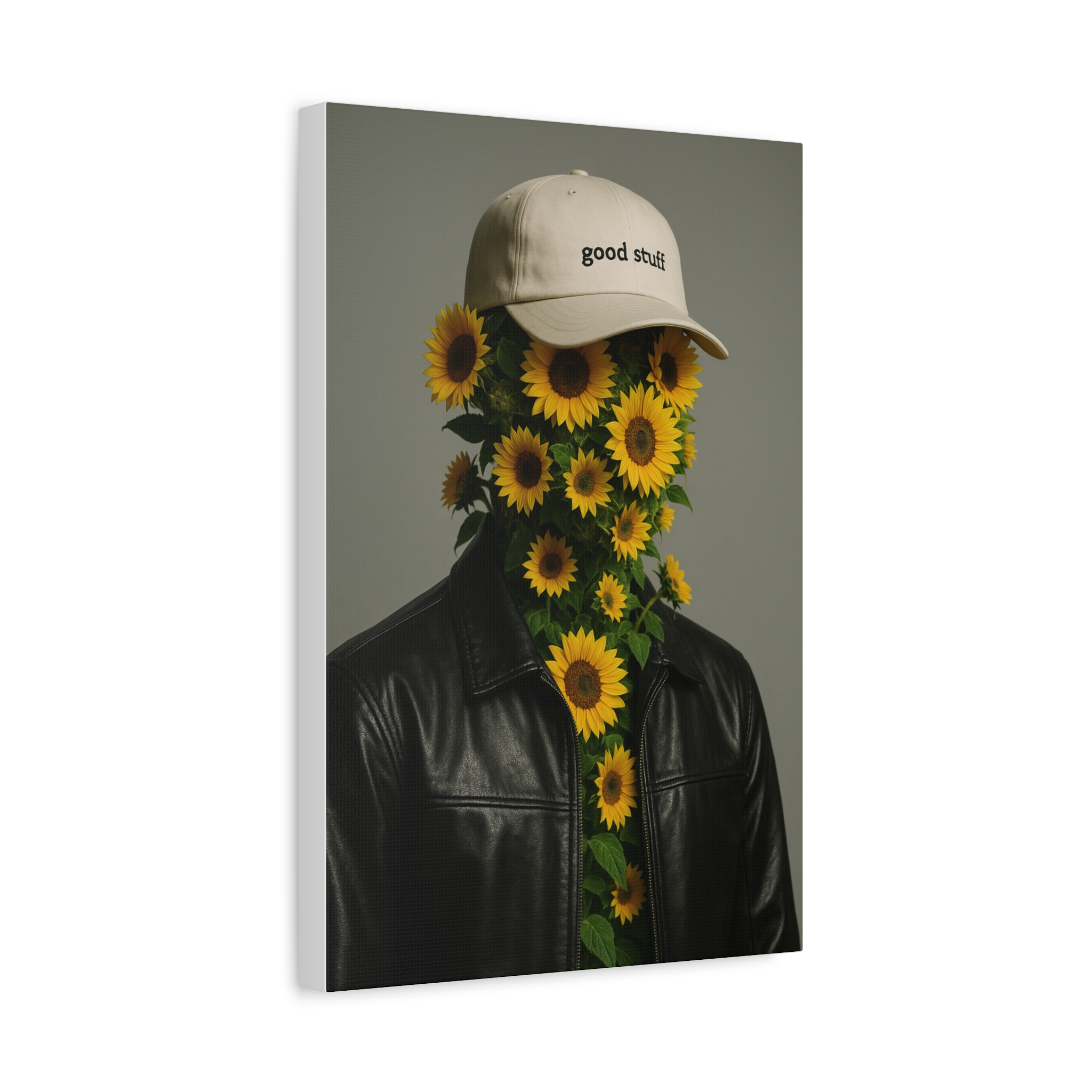 Sunflower Portrait Canvas Art, Wall Decor, Floral Artwork, Home Decor, Gift for Nature Lovers, Bedroom Wall Art