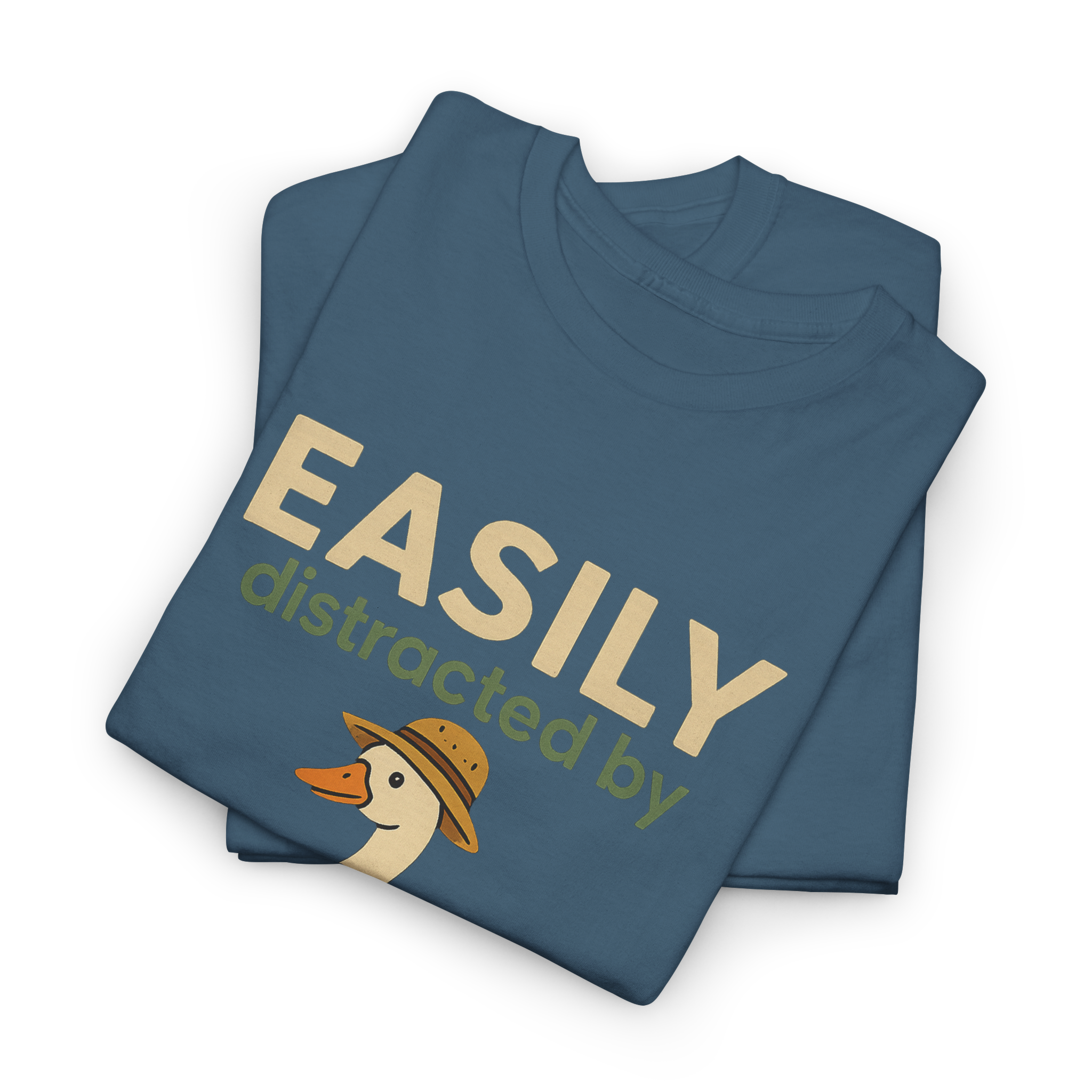 Easily Distracted by the Porch Goose Unisex Heavy Cotton Tee, Funny Animal Shirt, Gift for Goose Lovers, Quirky T-Shirt, Casual Wear