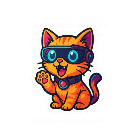β¨ Whisker Wonders β Playful Cat Kiss-Cut Sticker