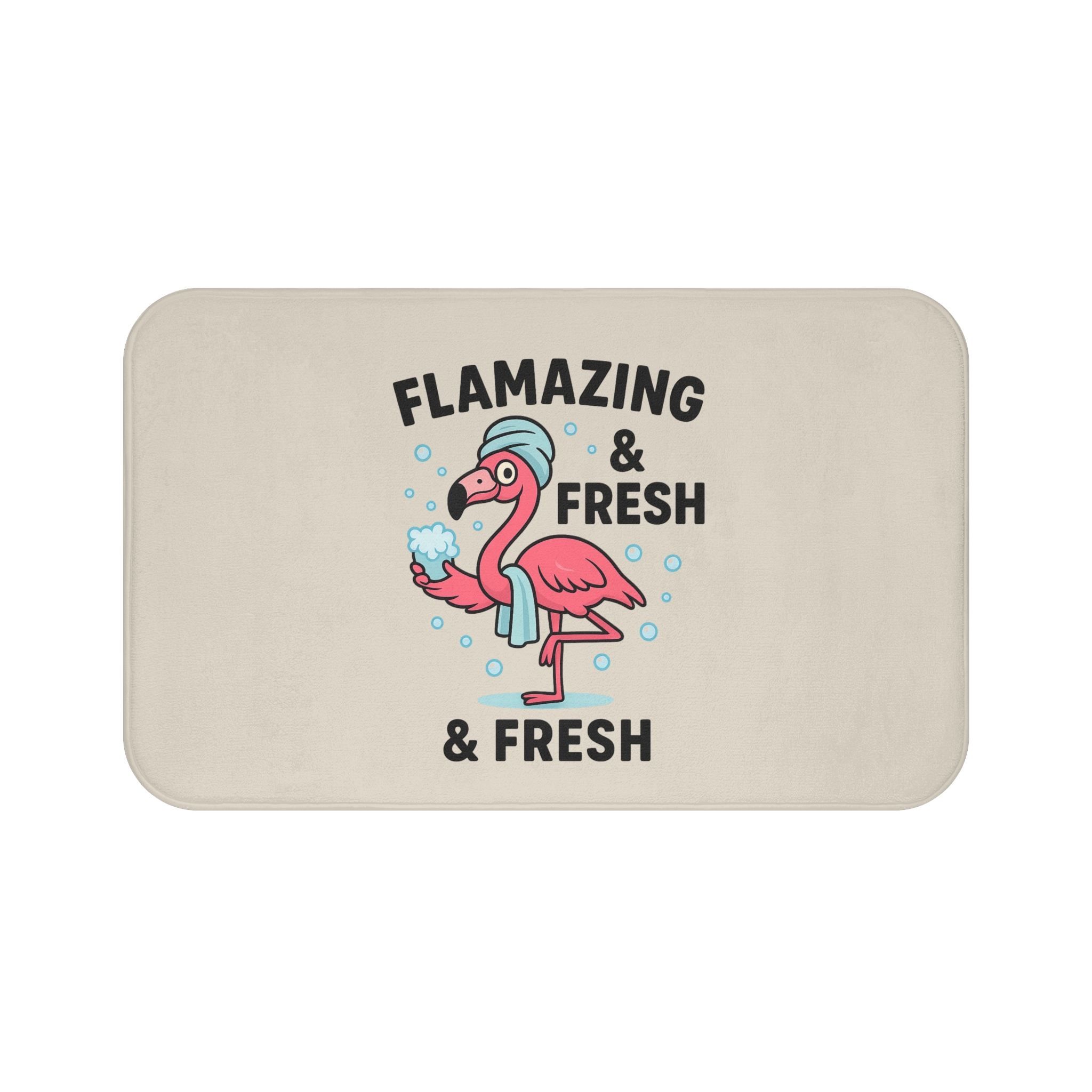 Flamingo Bath Mat - Flamazing & Fresh Bathroom Decor, Tropical Home Accent, Fun Gift for Beach Lovers, Ideal for Summer
