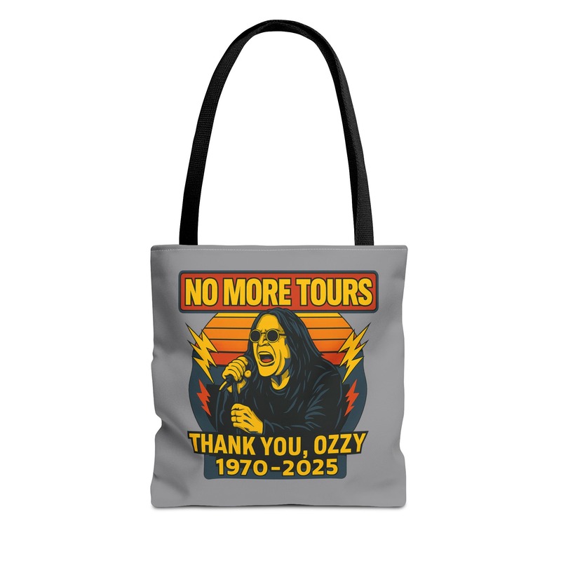 Rock Tribute Tote Bag - Thank You Ozzy | Music Lovers Gift, Band Merchandise, Concert Accessory, Vintage Style, AOP Design