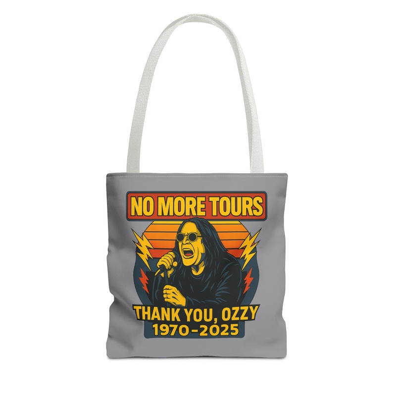 Rock Tribute Tote Bag - Thank You Ozzy | Music Lovers Gift, Band Merchandise, Concert Accessory, Vintage Style, AOP Design
