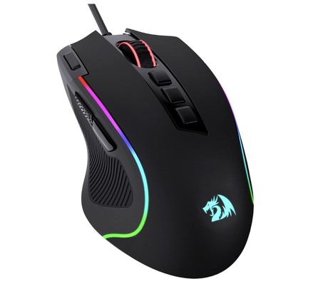 بريداتور ار جي بي من ريدراجون ضوئي سلكي 8000 نقطة لكل بوصة مع 11 زر قابل للبرمجة و5 اوضاع اضاءة خلفية برنامج يدعم روابط المفاتيح بنفسك وزر اطلاق سريع M612 ماوس العاب