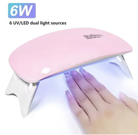 جهاز تجفيف الأظافر الصغير 6 واط محمول 6 LED مصباح مانيكير بالأشعة تحت البنفسجية مصباح للاستخدام المنزلي مصباح طلاء الأظافر لتجفيف الورنيش مع كابل USB
