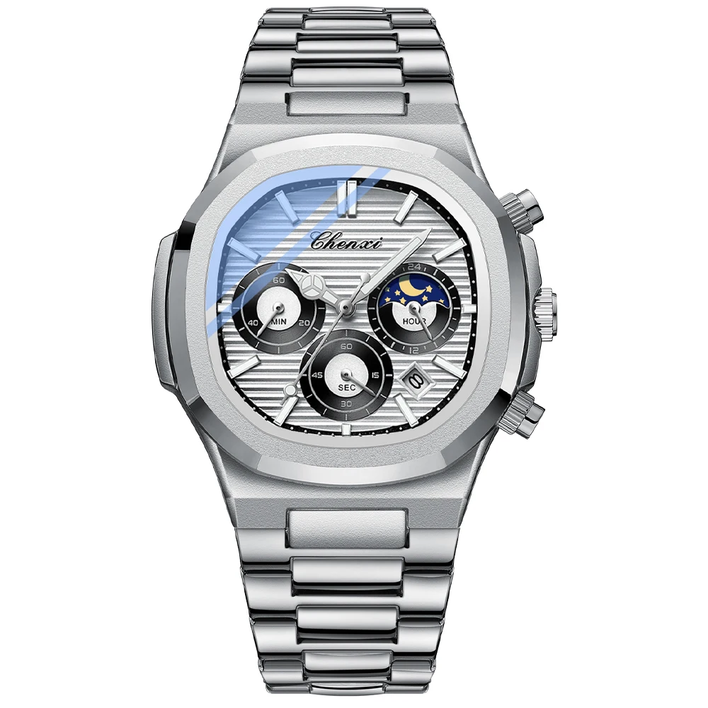 CHENXI 092 Sport Chronograph with Moon Phase Display
