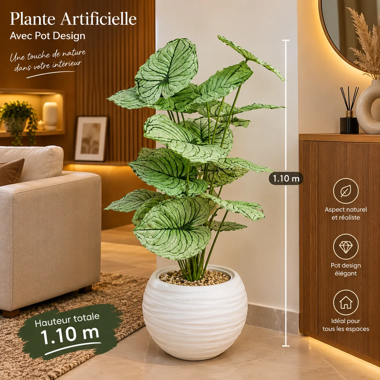 فاز ديكوري كبير 1.10 متر – تصميم عصري وأنيق