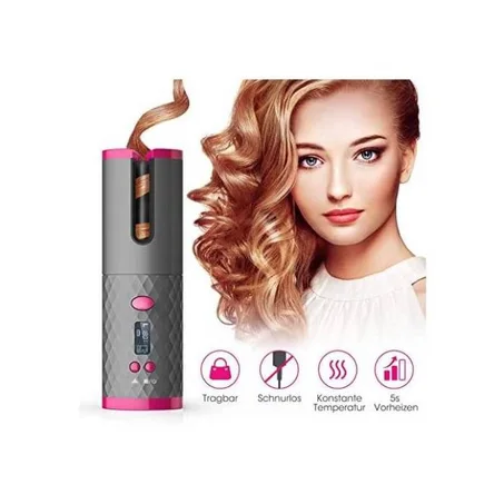 Cordless Auto Rotating Hair Curler Hair - Fer à friser sans fil LCD sans fil à rotation automatique