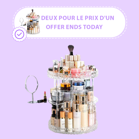 منظم المكياج بزاوية 360 درجة مع قدرة حمل سعة عالية