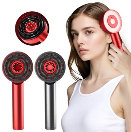 Brosse de massage et repousse cheveux avec lumière rouge- فرشاة استرخاء وتجديد الشعر