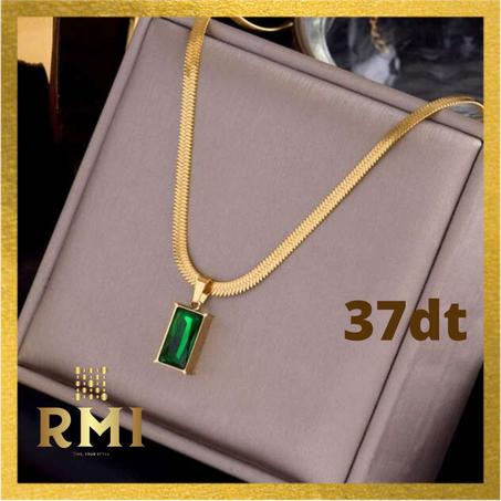 1pc Glamorous Acier Inoxydable Cubic Zirconia Charm Collier