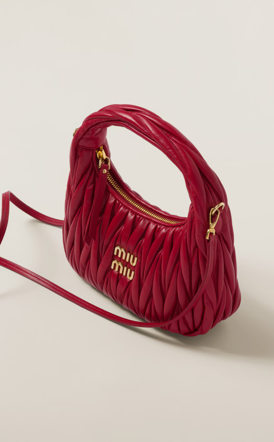 Wander matelassé nappa leather hobo Miumiu bag
