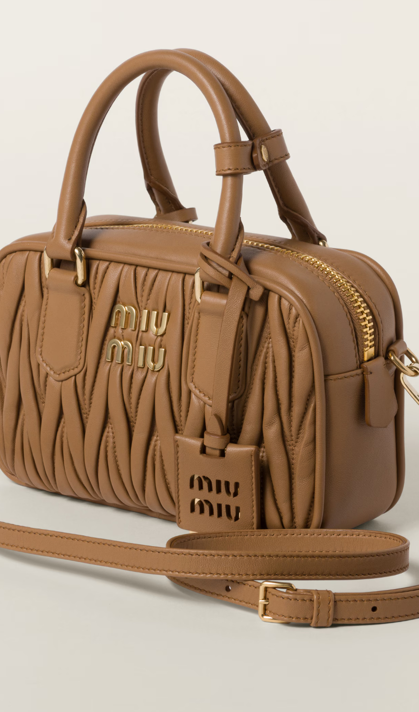 Arcadie matelassé nappa leather miumiu bag