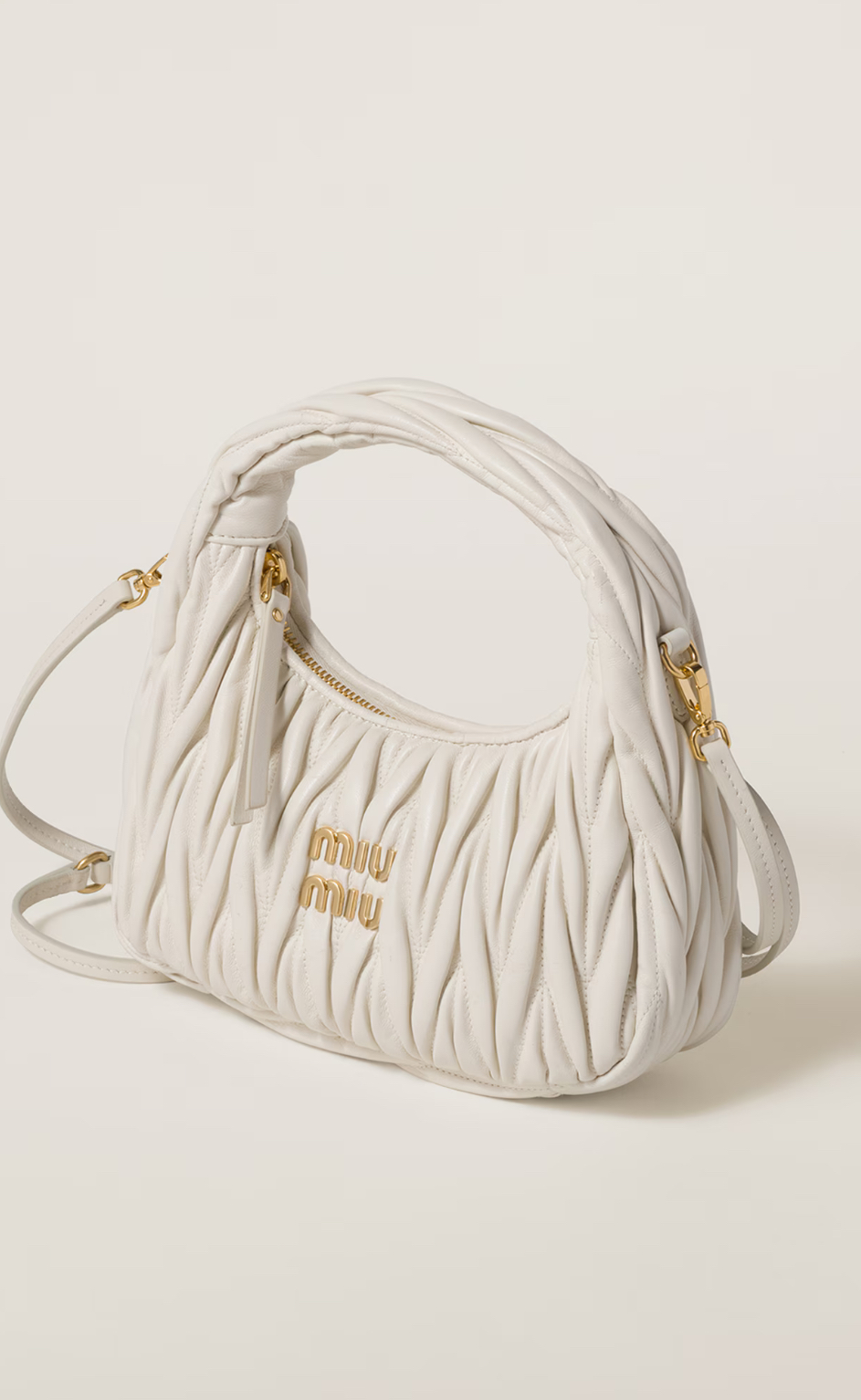 Wander matelassé nappa leather hobo Miumiu bag