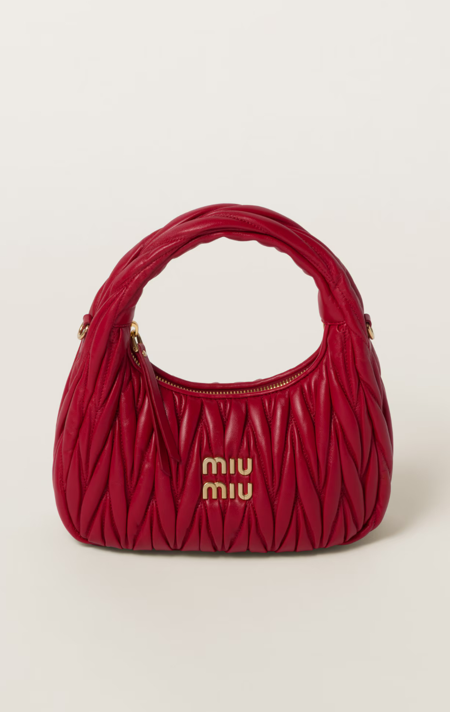 Wander matelassé nappa leather hobo Miumiu bag