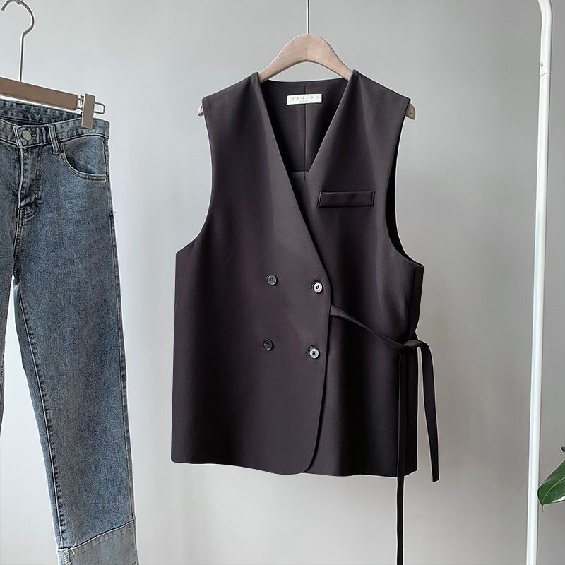 Gilet de costume sans manches a double bouton