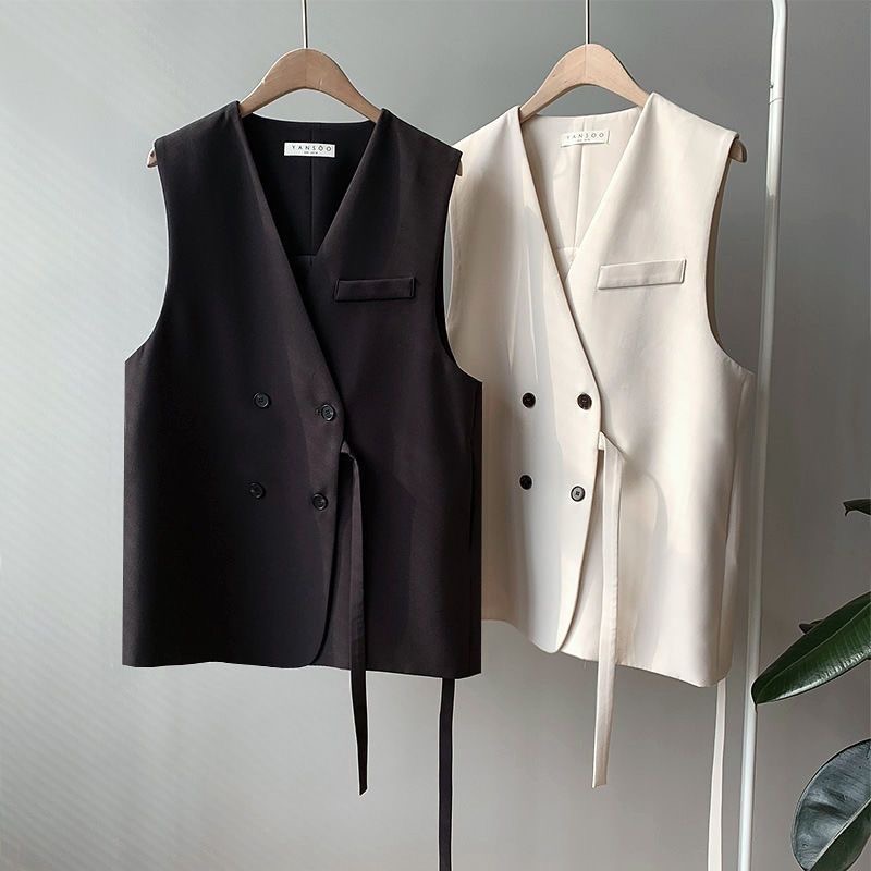 Gilet de costume sans manches a double bouton