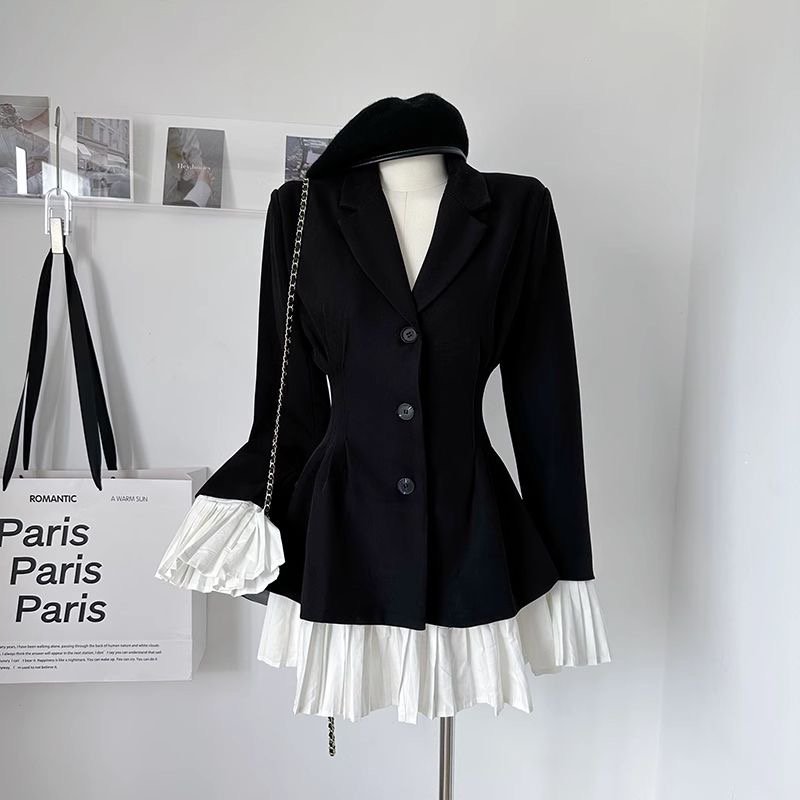 BLAZER DRESS WHITE AND BLACK