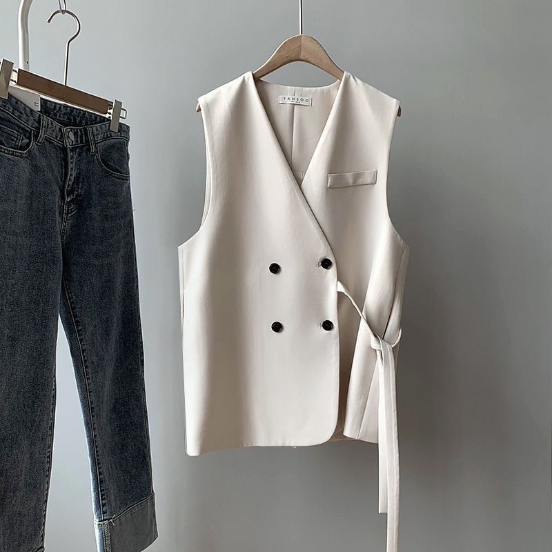 Gilet de costume sans manches a double bouton