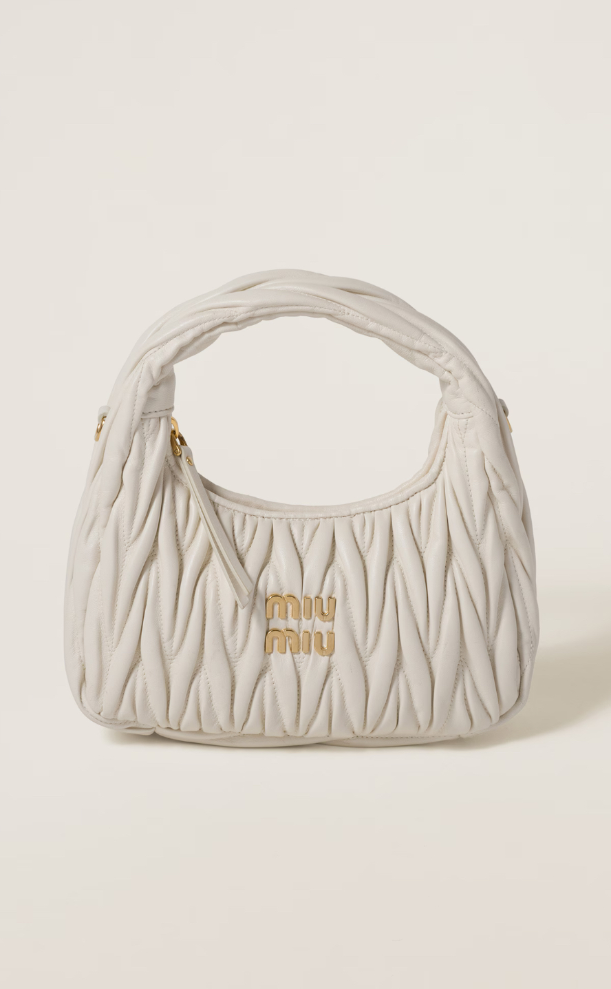 Wander matelassé nappa leather hobo Miumiu bag