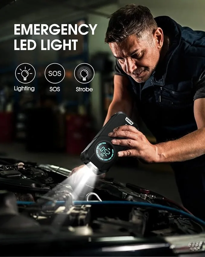 جهاز طوارئ السيارة الذكي – مضخة هواء + تشغيل بطارية السيارة + Power Bank