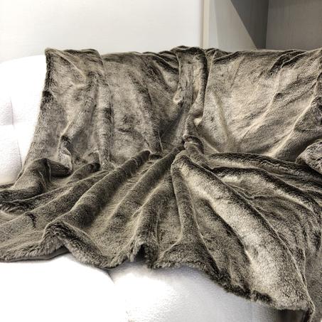 PLAIDE EN FAUSSE FOURRURE  & Marron chaud effet cocooning