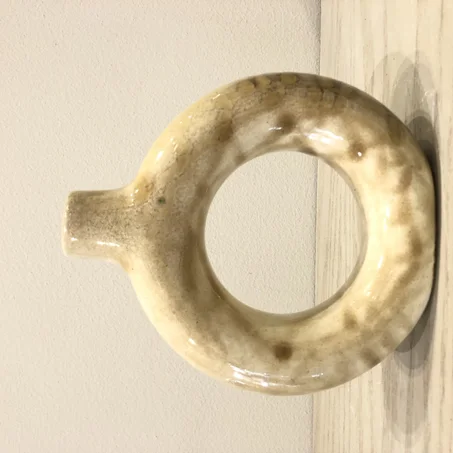 Vase décoratif rond beige effet marbre – Design épuré et contemporain