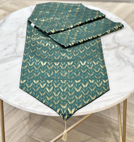 CHEMIN DE TABLE EN VELOURS : GREENY