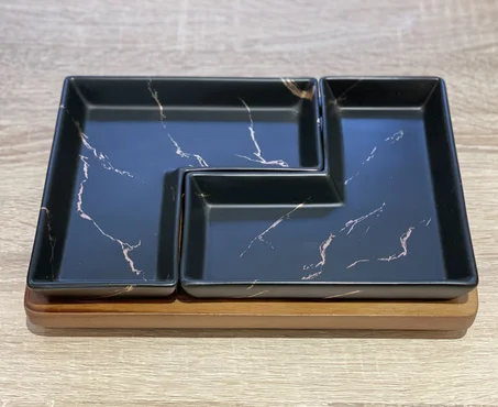 PLAT A COMPARTIMENTS EFFET MARBRÉ