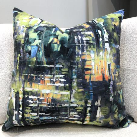 COUSSIN EN VELOURS : bleu Éclatant